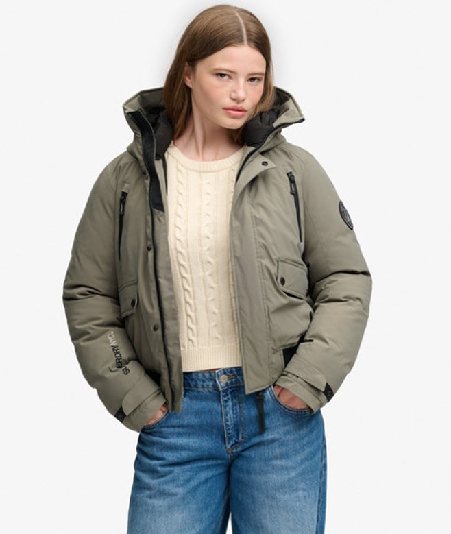 Superdry & Co Women's City Padded Bomber Jacket Green / Dusty Olive Green