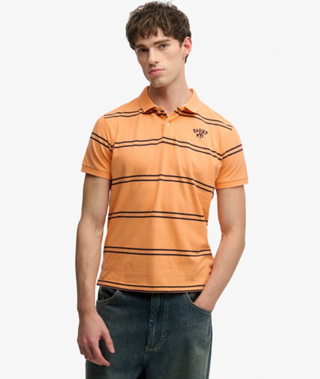 Vintage Stripe Jersey Poloshirt