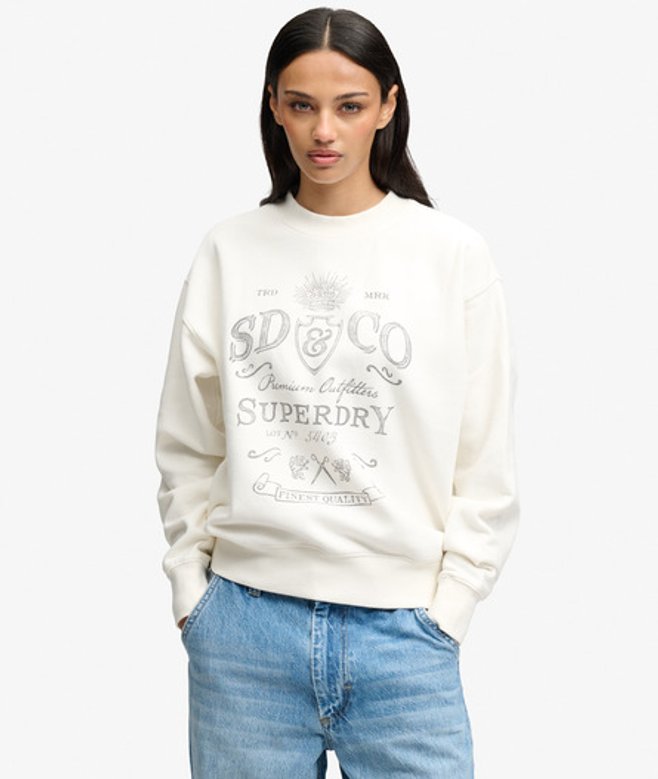 Vintage Workwear Sweater met Ronde Hals