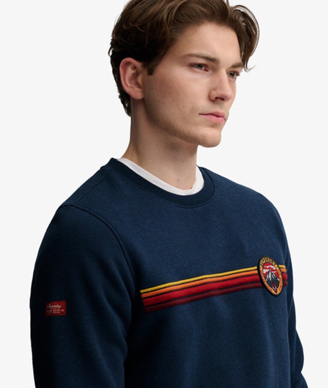 Outdoor Stripe Logo Sweater Relaxed Pasvorm