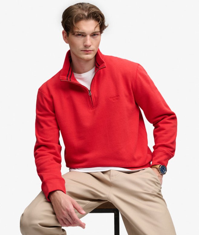 Essential Serif Logo Half Zip Sweater Relaxed Pasvorm