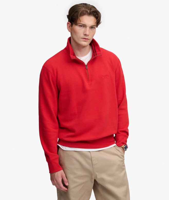 Essential Serif Logo Half Zip Sweater Relaxed Pasvorm