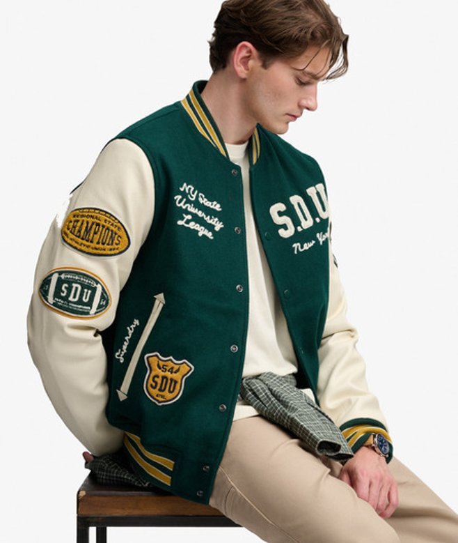 Vintage Patched Varsity Jas