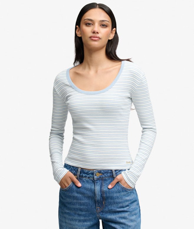 Athletic Essentials Gestreept Shirt met Lange Mouwen