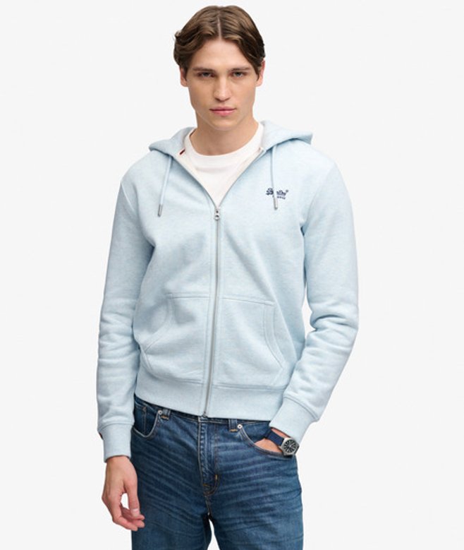Essential Logo Half Brushed Zip Hoodie