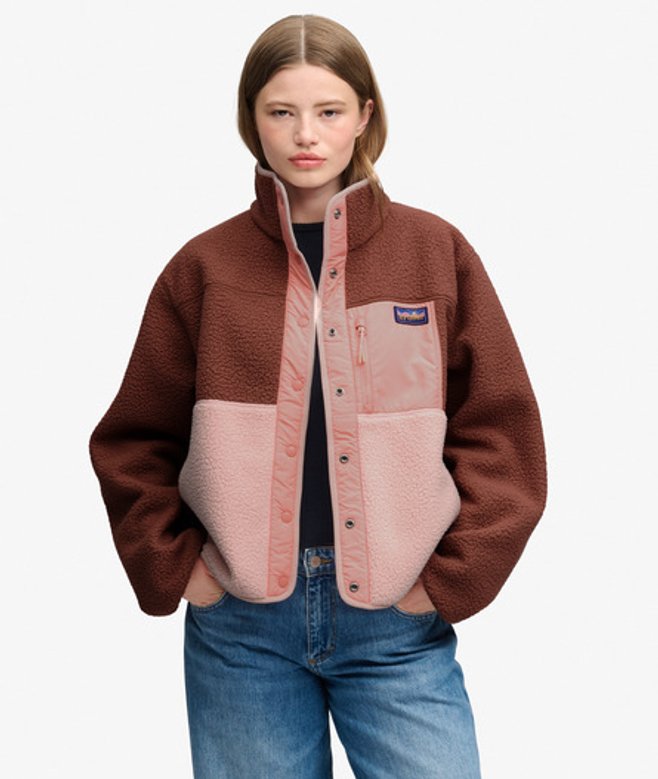 Colour Block Fleece Jas