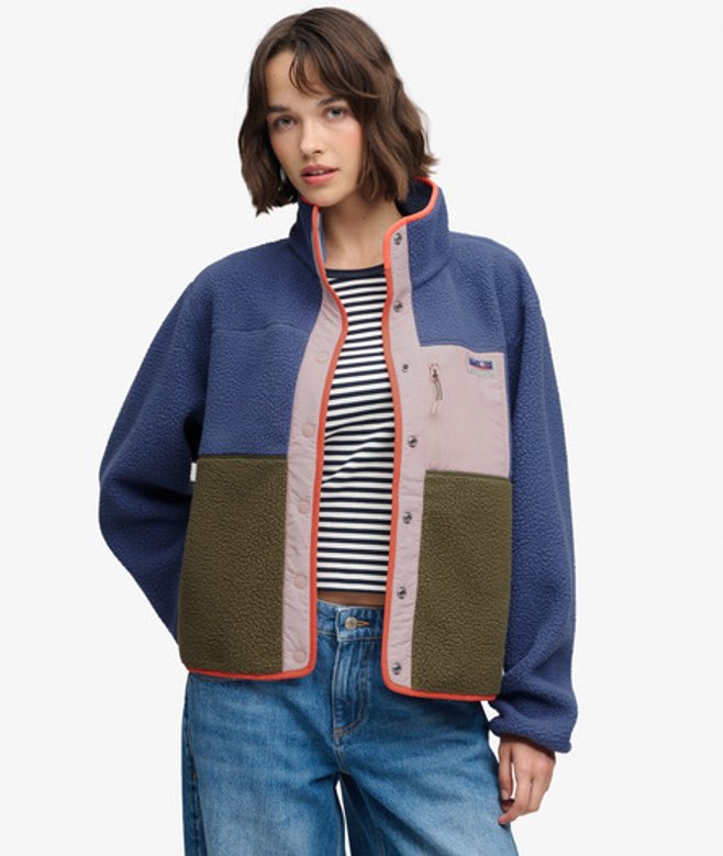 Colour Block Fleece Jas