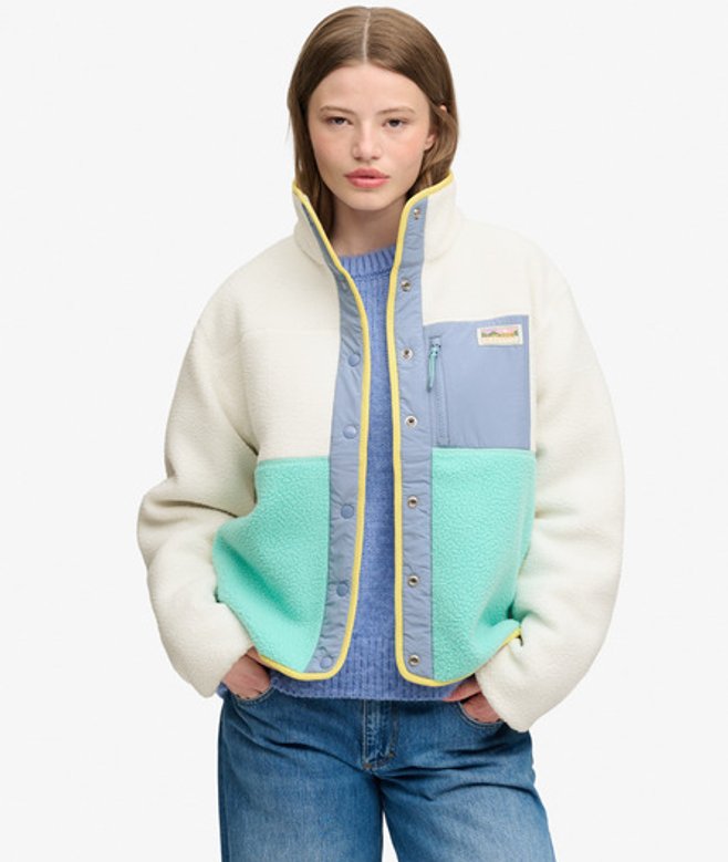 Colour Block Fleece Jas