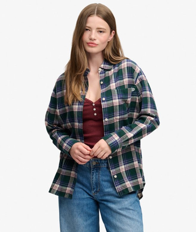 Flanellen Boyfriend Blouse Oversized Pasvorm