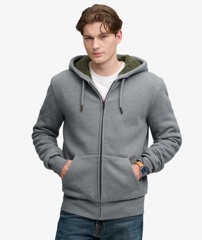 Borg Gevoerde Hoodie met Rits