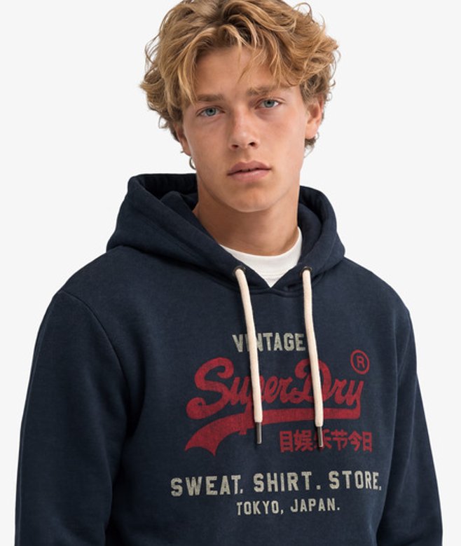 Heritage Hoodie met Vintage Logo en Relaxte Pasvorm