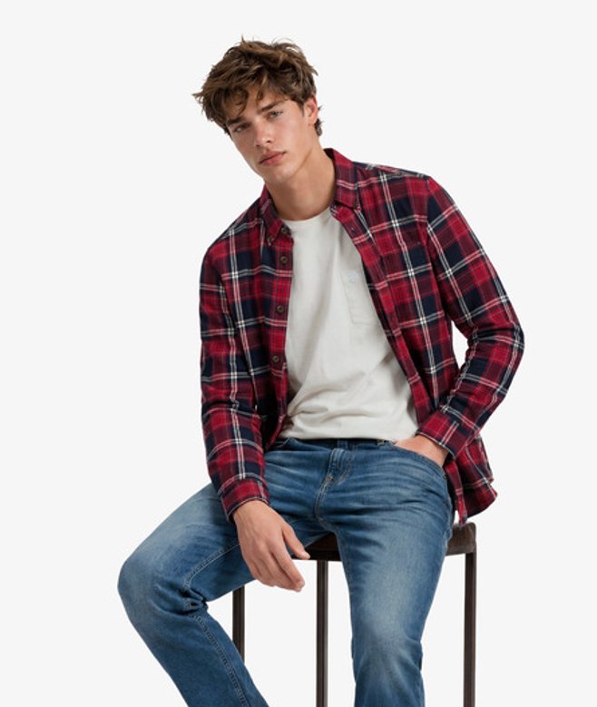 Katoenen Lumberjack Overhemd met Lange Mouwen