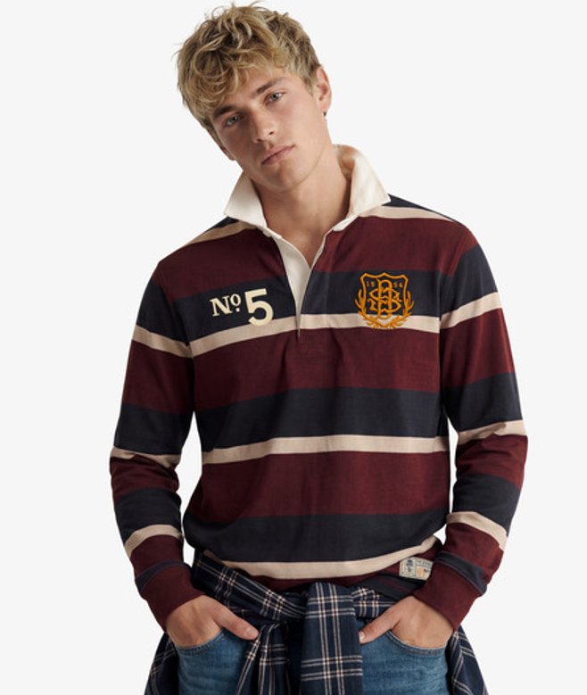 Double Emblem Stripe Rugbytop