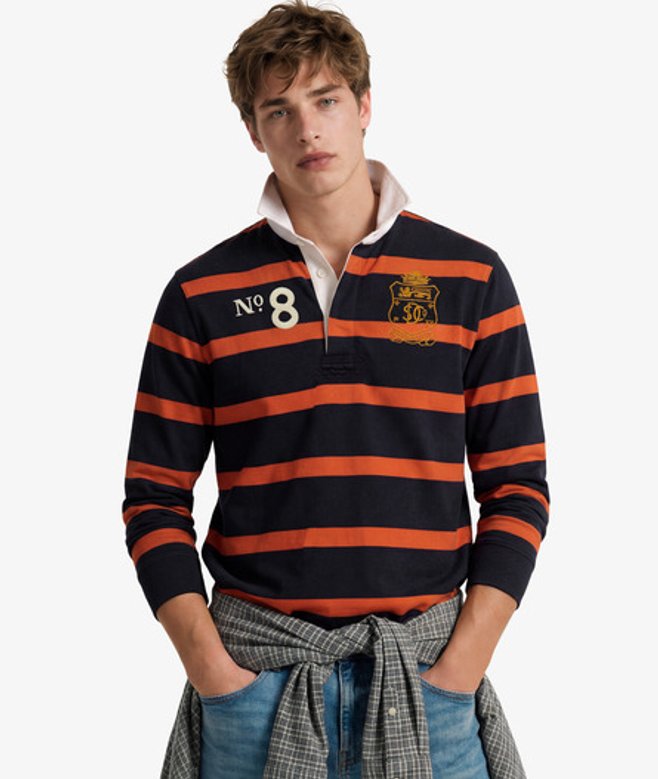 Double Emblem Stripe Rugbytop