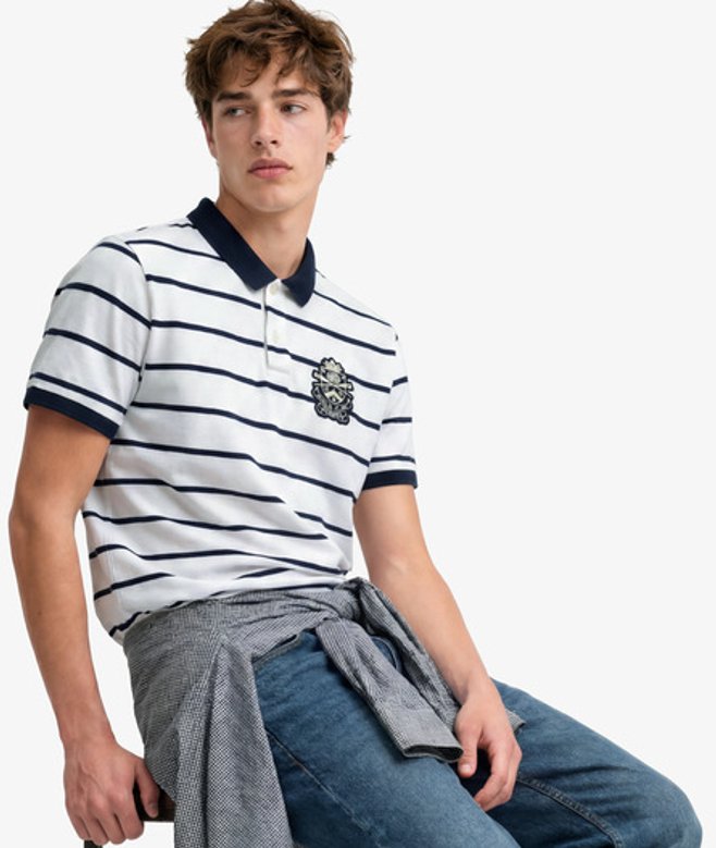 Crest Stripe Poloshirt