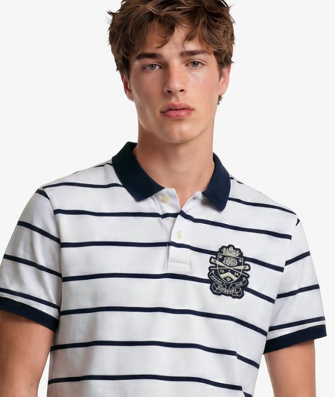 Crest Stripe Poloshirt