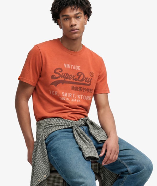 Heritage T-shirt met Vintage Logo en Relaxte Pasvorm