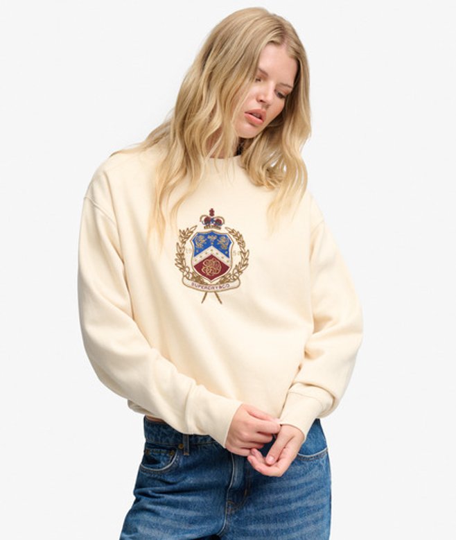 Crest Sweater met Loose Pasvorm