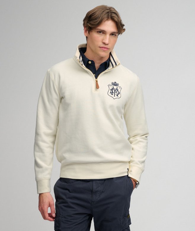 Gothic Varsity Half Zip Sweater Relaxed Pasvorm