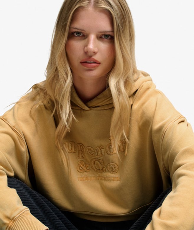 Company Logo Self Applique Hoodie Relaxed Pasvorm