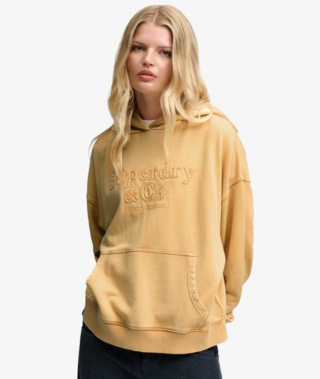 Company Logo Self Applique Hoodie Relaxed Pasvorm