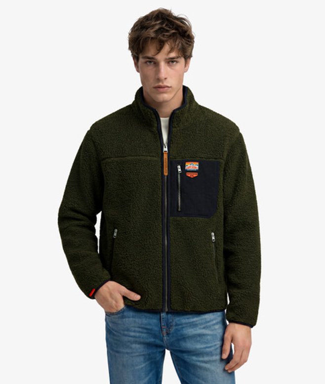 Vintage Retro Borg Fleece Jas