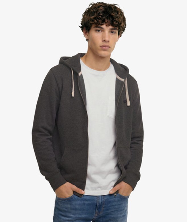 Monogram Geborduurde Zip Hoodie