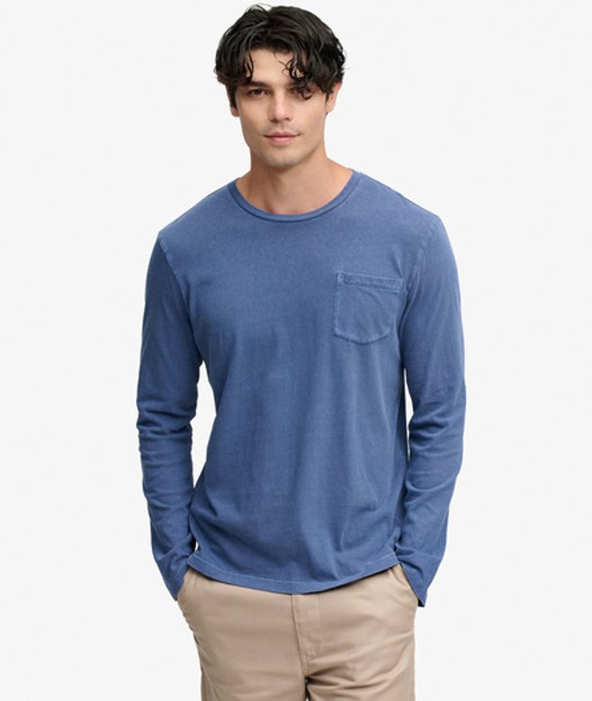 Katoenen Linnen Longsleeve Top Met Zak