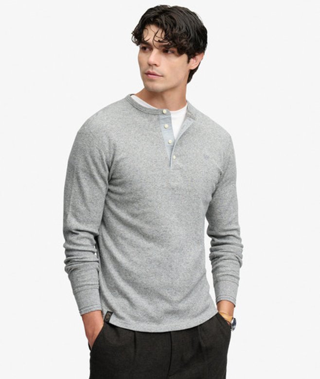Mini Slub Waffle Grandad Top Met Lange Mouwen X None