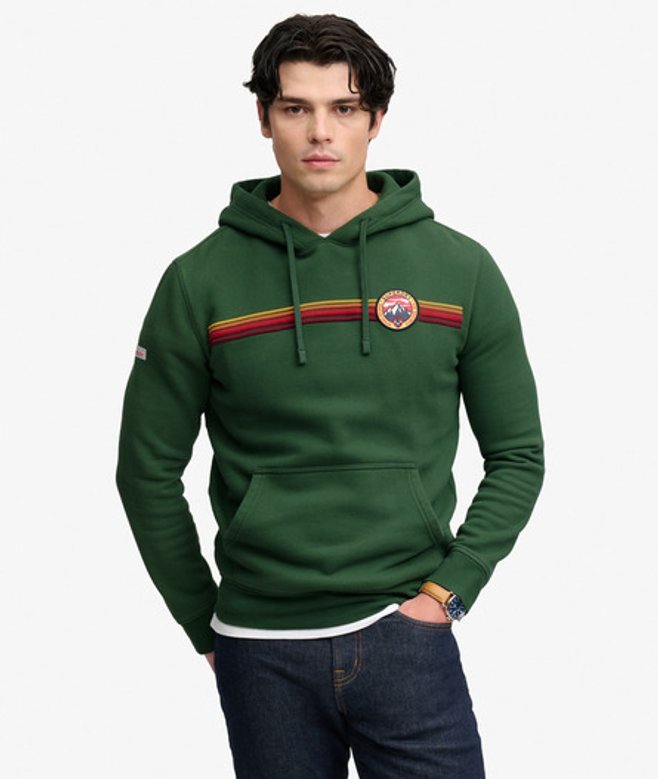 Outdoors Stripe Logo Hoodie Relaxed Pasvorm