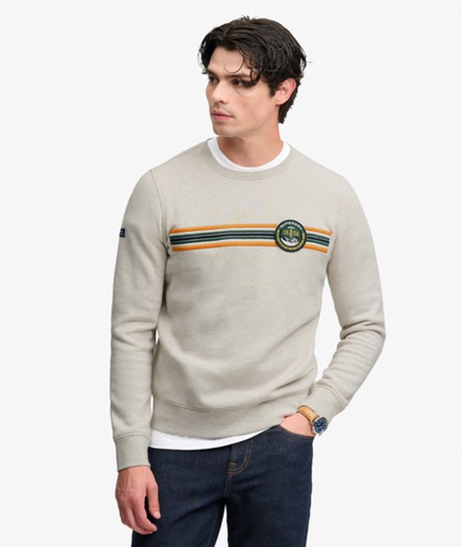 Outdoor Stripe Logo Sweater Relaxed Pasvorm