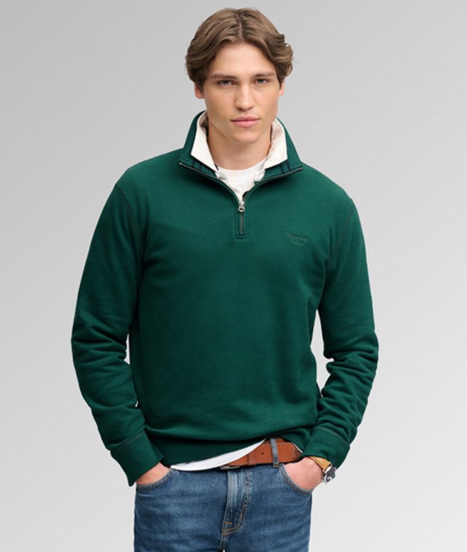 Essential Serif Logo Half Zip Sweater Relaxed Pasvorm