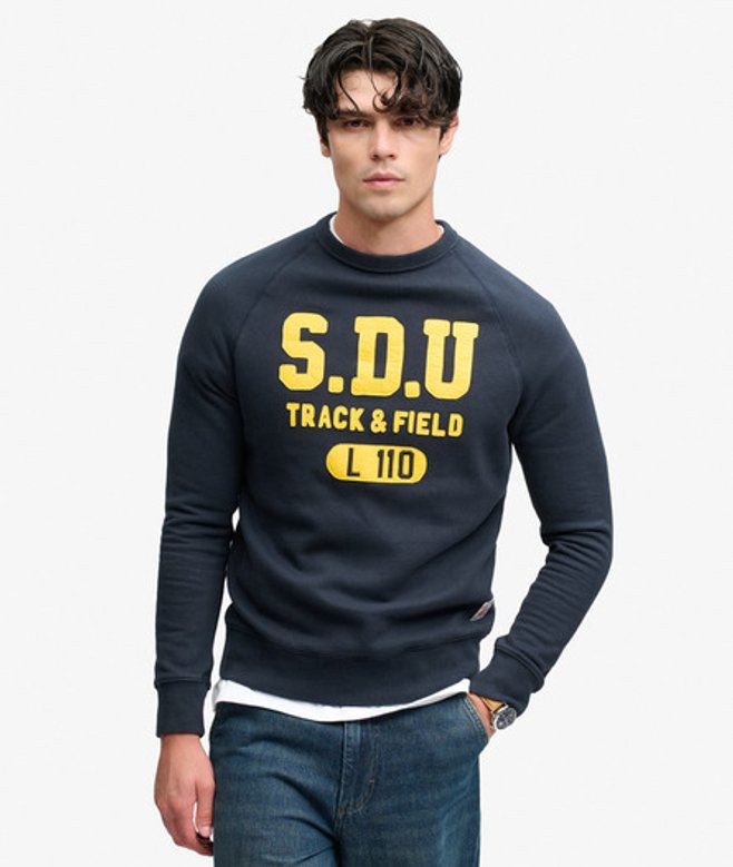 Superdry Athletic Sweatshirt met Relaxed Pasvorm Blauw