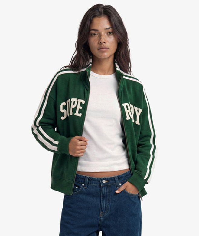 Athletic Essentials Applique Losse Zip Track Top
