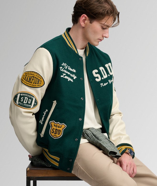 Vintage Patched Varsity Jas
