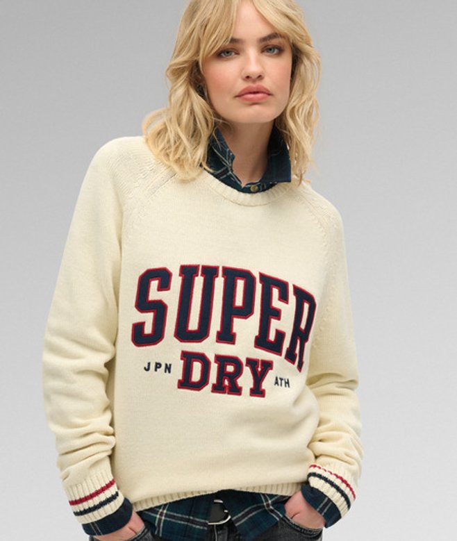 Slouchy Gebreide Graphic Trui Normale Pasvorm