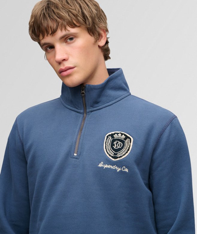 Vintage Athletic Half Zip Sweatshirt Relaxed Pasvorm