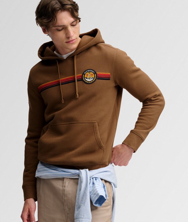 Outdoors Stripe Logo Hoodie Relaxed Pasvorm