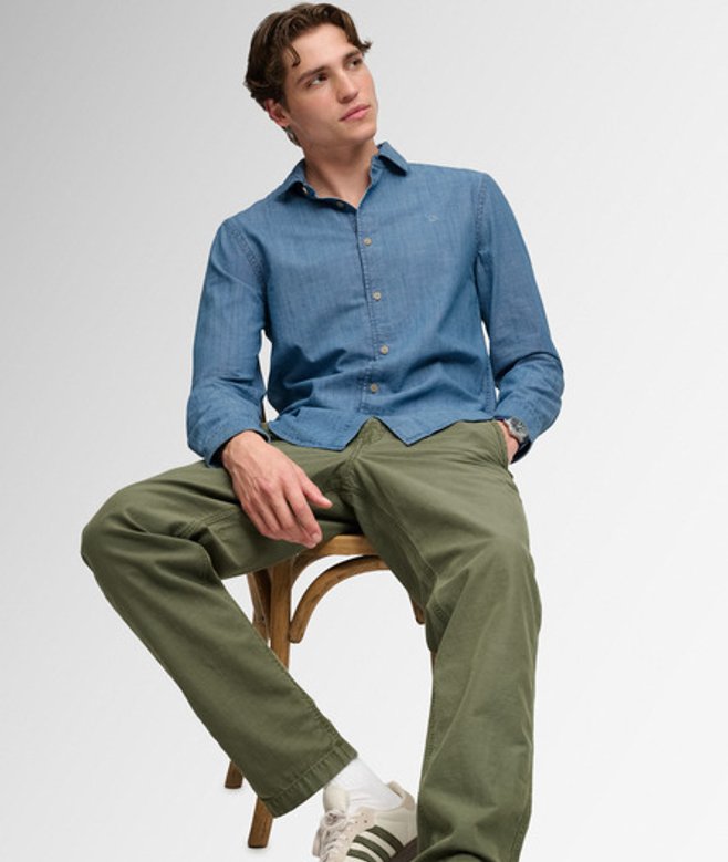 Essentials Chambray Overhemd Relaxed Pasvorm