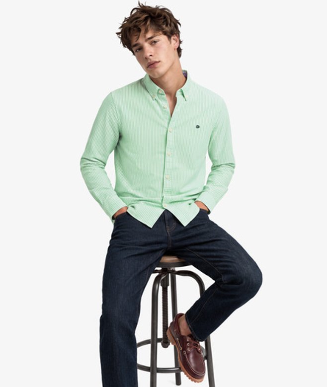Preppy Oxford Overhemd met Lange Mouwen