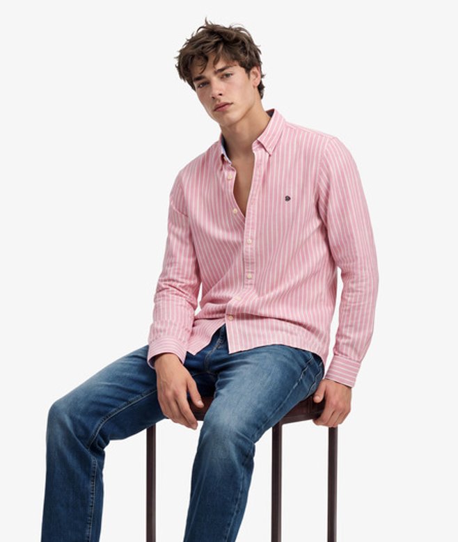 Preppy Oxford Overhemd met Lange Mouwen