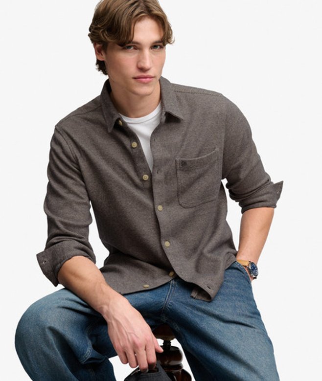 Twill Tweed Jersey Overhemd