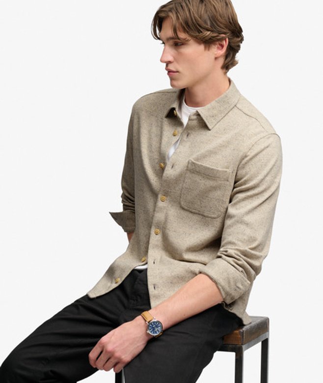 Twill Tweed Jersey Overhemd