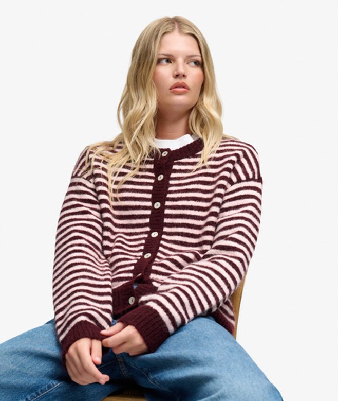 Gestreepte Cardigan met Relaxed Pasvorm