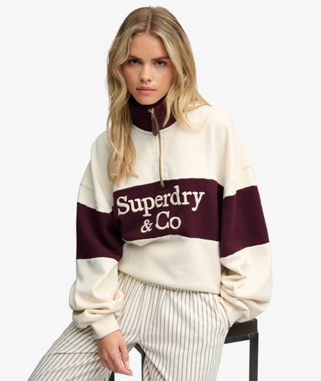 Company Logo Half Zip Sweater Relaxed Pasvorm