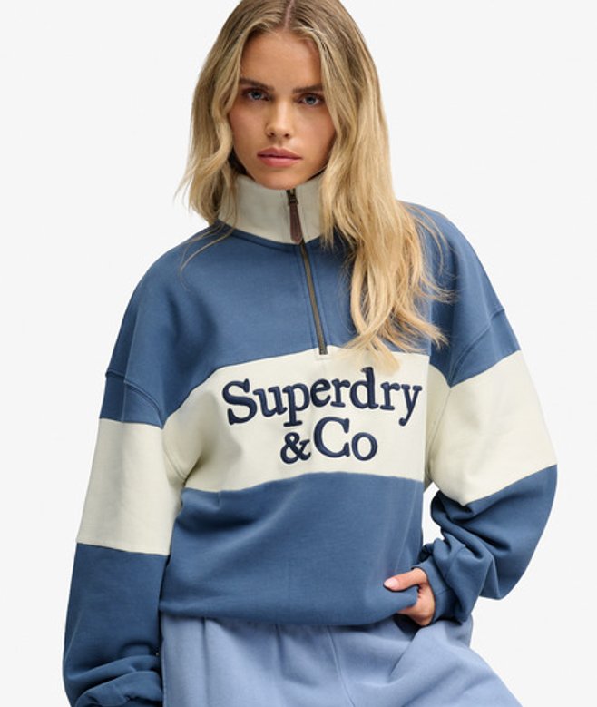 Company Logo Half Zip Sweater Relaxed Pasvorm