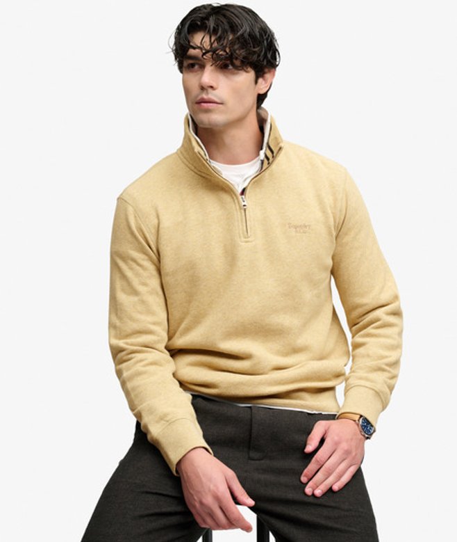 Essential Serif Logo Half Zip Sweater Relaxed Pasvorm
