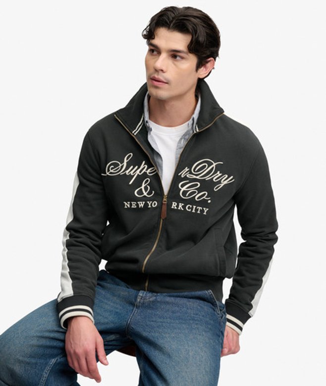 Company Logo Script Jas Relaxed Pasvorm Dark Grey Grootte: L