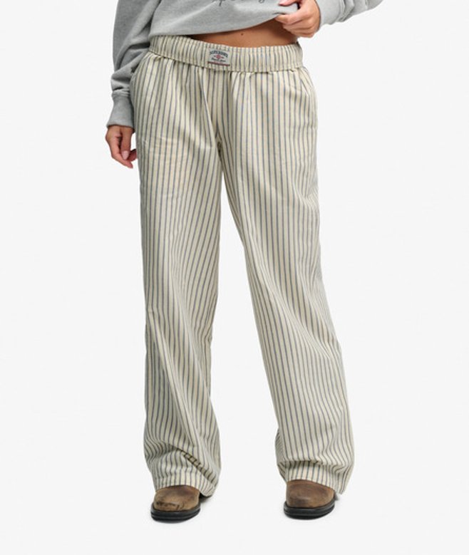 Gestreepte Broek met Elastische Taille Normale Pasvorm