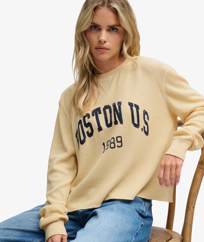 Athletic Essential Graphic Longsleeve Yellow Grootte: 36